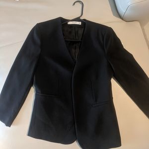 Black Crepe Mango Blazer XS